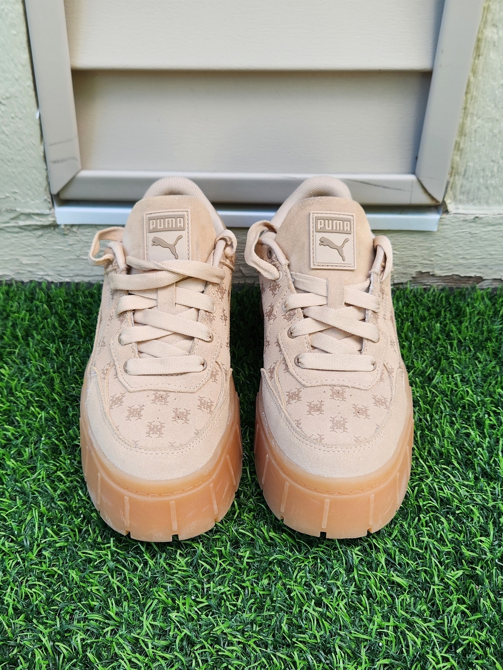 Puma Mayze Women's 8.5 Stack Edgy T7 Platform Shoes Light Brown Leather - Picture 2 of 6